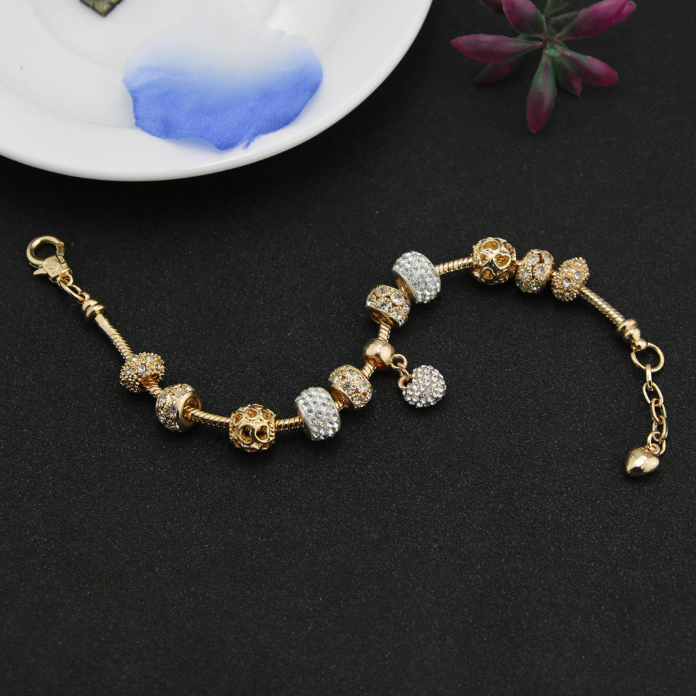 wishes Gold Plated Bracelet Creative Beaded Snake Bone Chain