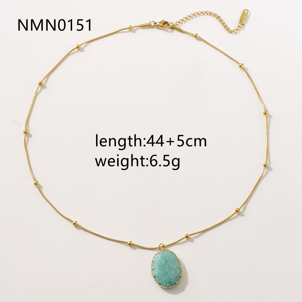 Wishes18K Gold Stainless Steel Turquoise Necklace