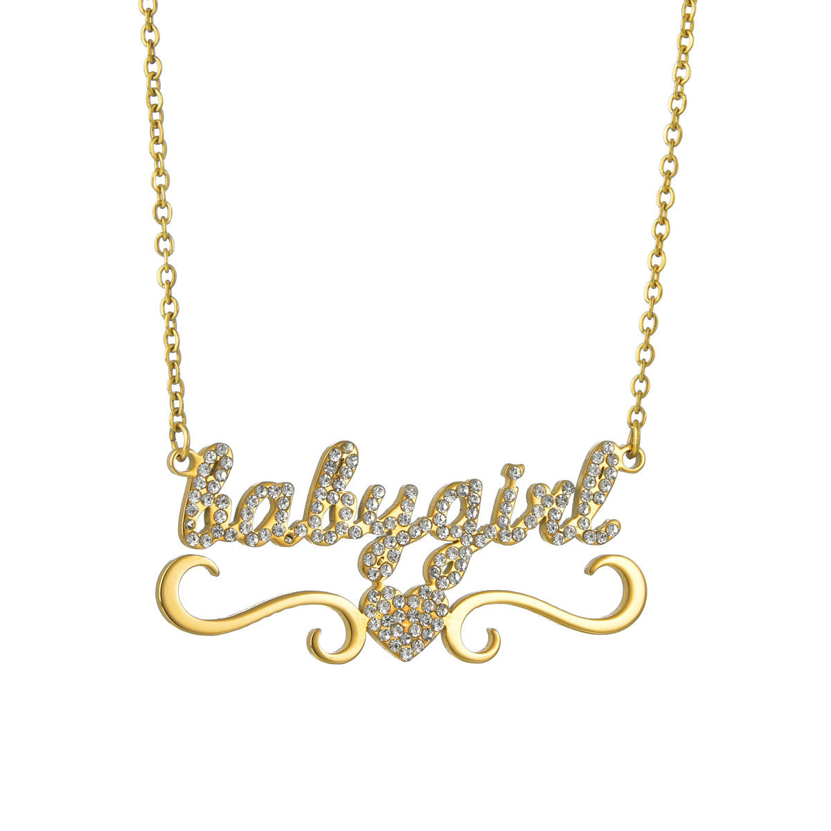 Wishes Love Heart custom Name Letter Women Necklace