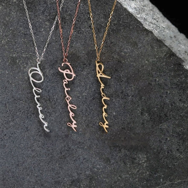 Wishes Personalized Signature Name Necklace Stainless Steel Necklace Women Jewelry