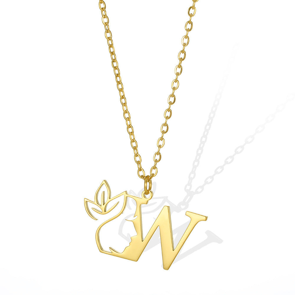 Wishes Letter Gold Stainless Steel Necklace