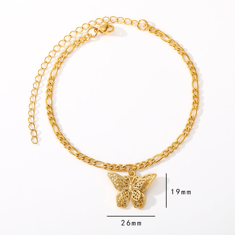 Wishes  Stainless Steel Butterfly Bracelet 18K Gold