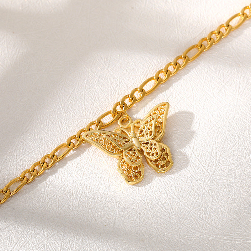 Wishes  Stainless Steel Butterfly Bracelet 18K Gold