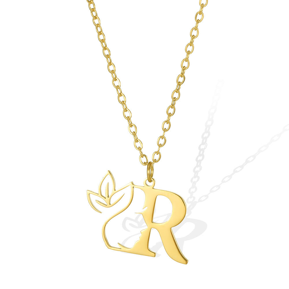 Wishes Letter Gold Stainless Steel Necklace