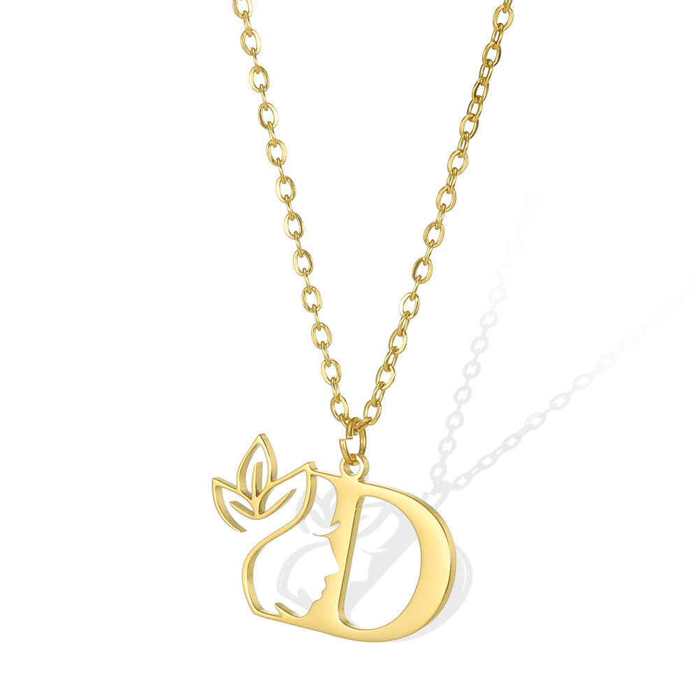 Wishes Letter Gold Stainless Steel Necklace