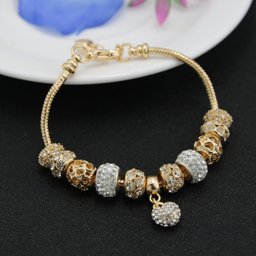 wishes Gold Plated Bracelet Creative Beaded Snake Bone Chain