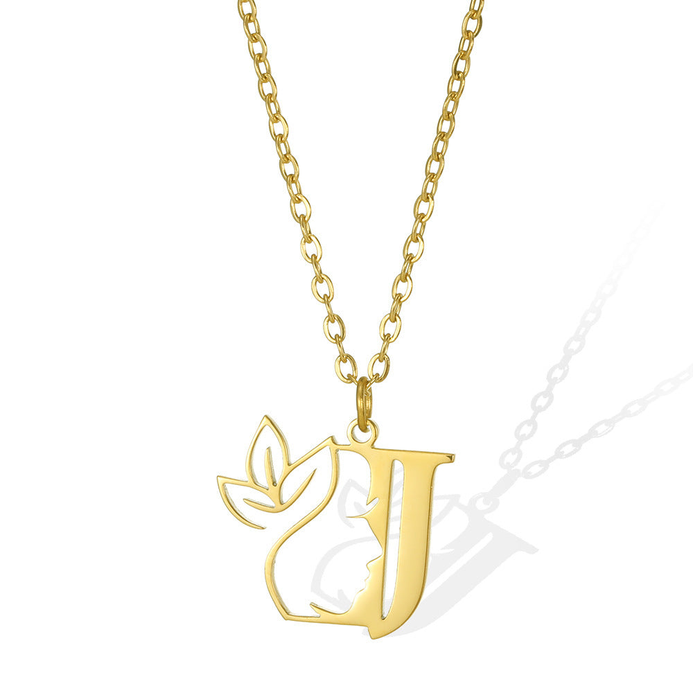 Wishes Letter Gold Stainless Steel Necklace