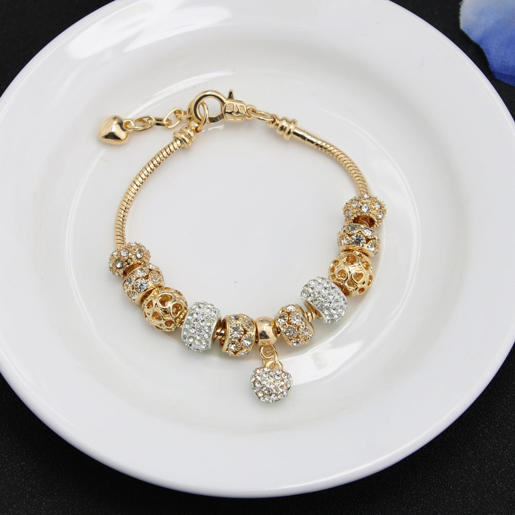 wishes Gold Plated Bracelet Creative Beaded Snake Bone Chain