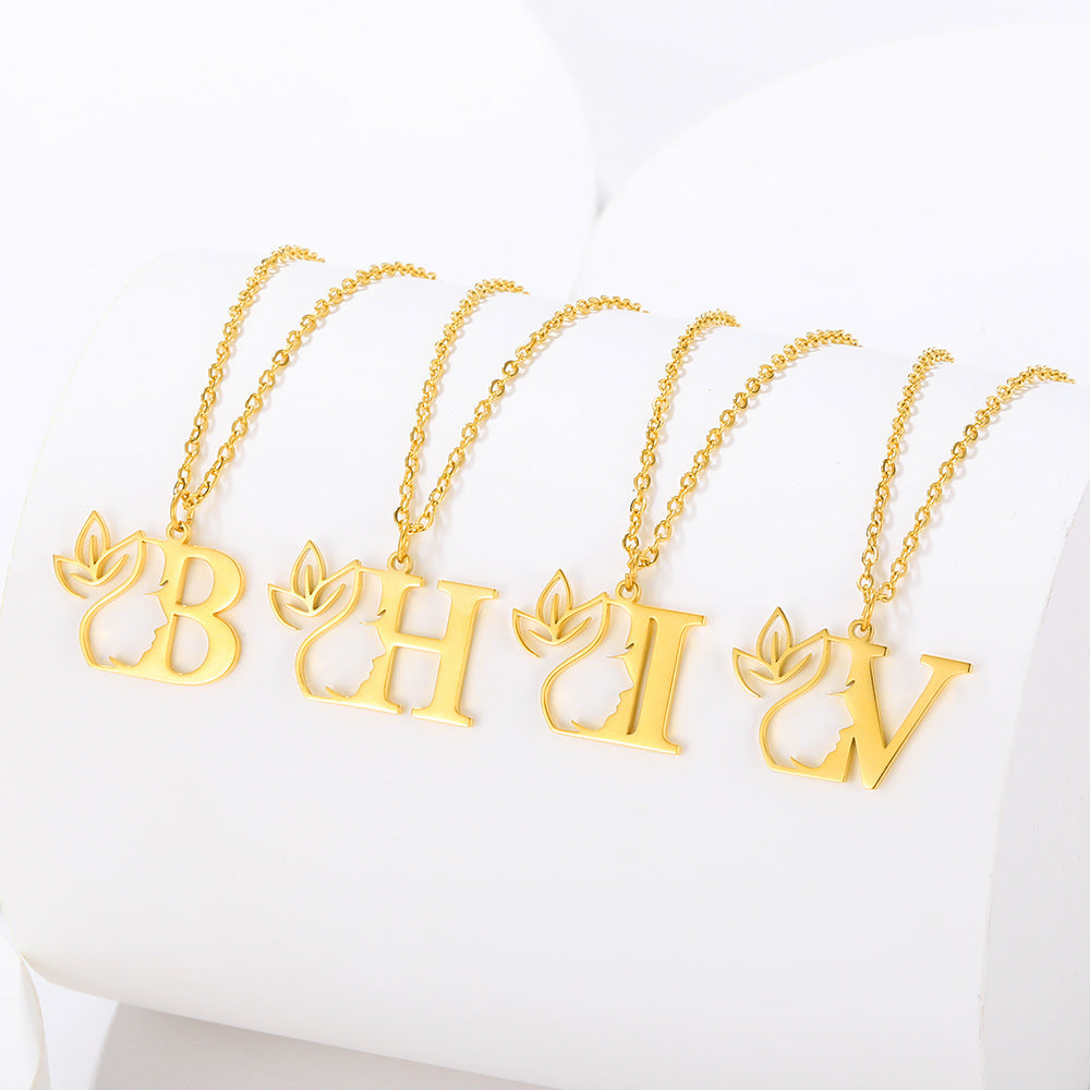 Wishes Letter Gold Stainless Steel Necklace