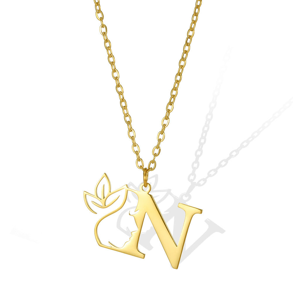 Wishes Letter Gold Stainless Steel Necklace