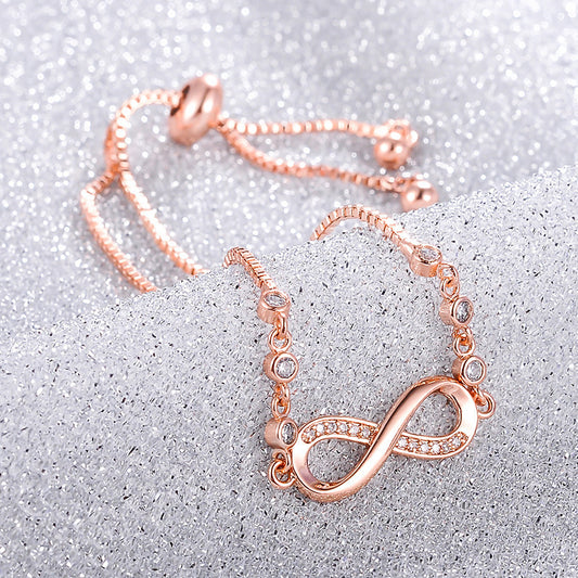 Simple Jewelry Rose Gold Plated 8-character Bracelet