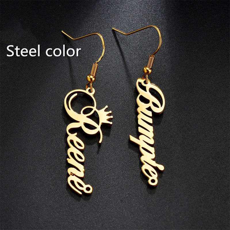 Wishes DIY Stainless Steel Earrings Processing Custom Personality