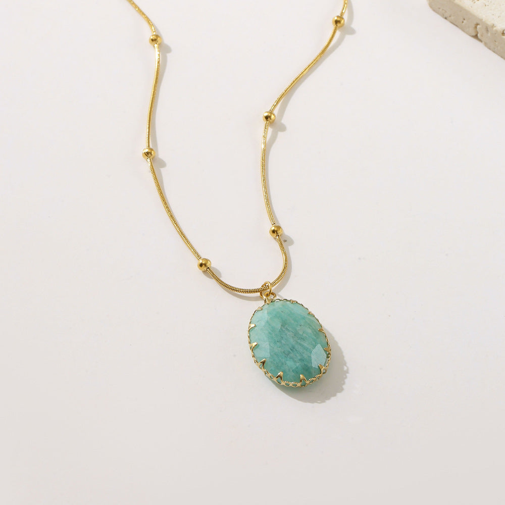 Wishes18K Gold Stainless Steel Turquoise Necklace