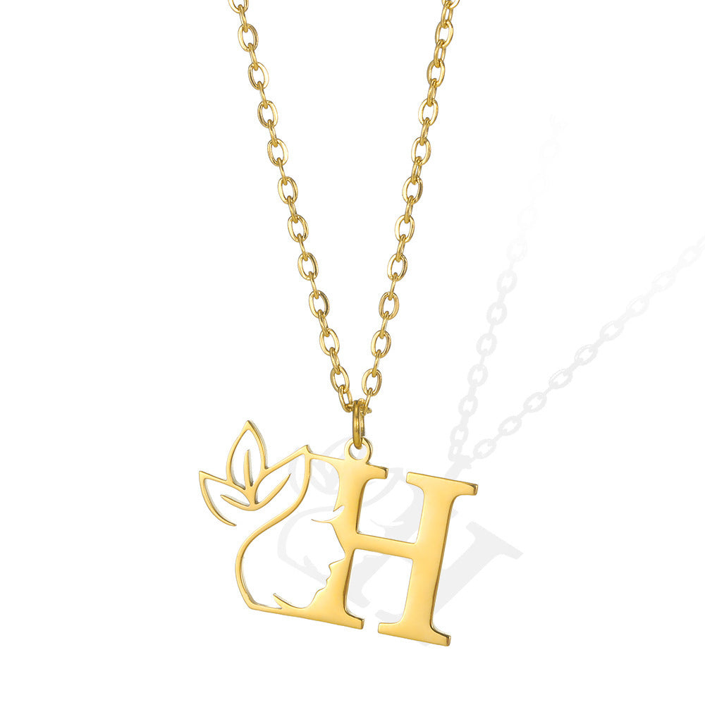 Wishes Letter Gold Stainless Steel Necklace