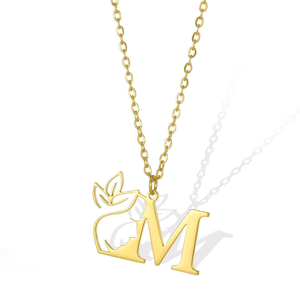 Wishes Letter Gold Stainless Steel Necklace