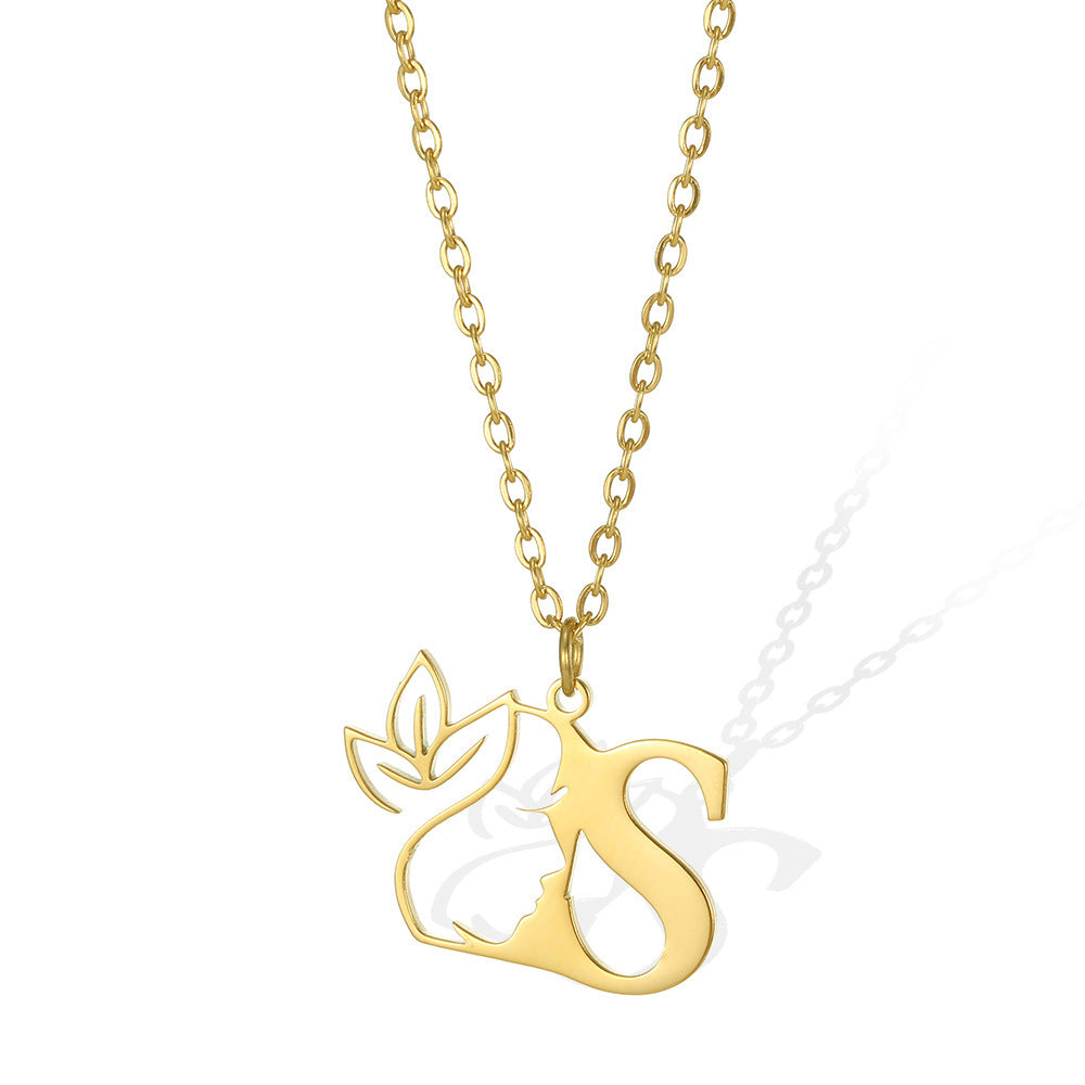 Wishes Letter Gold Stainless Steel Necklace