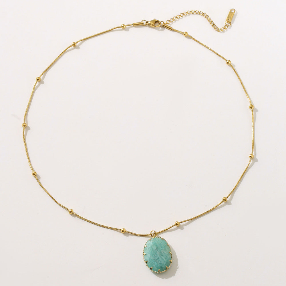 Wishes18K Gold Stainless Steel Turquoise Necklace