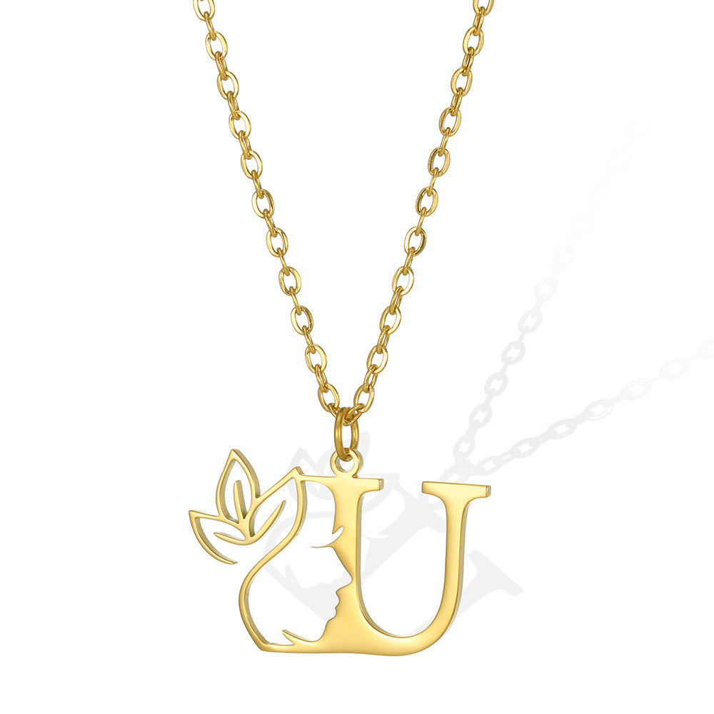 Wishes Letter Gold Stainless Steel Necklace