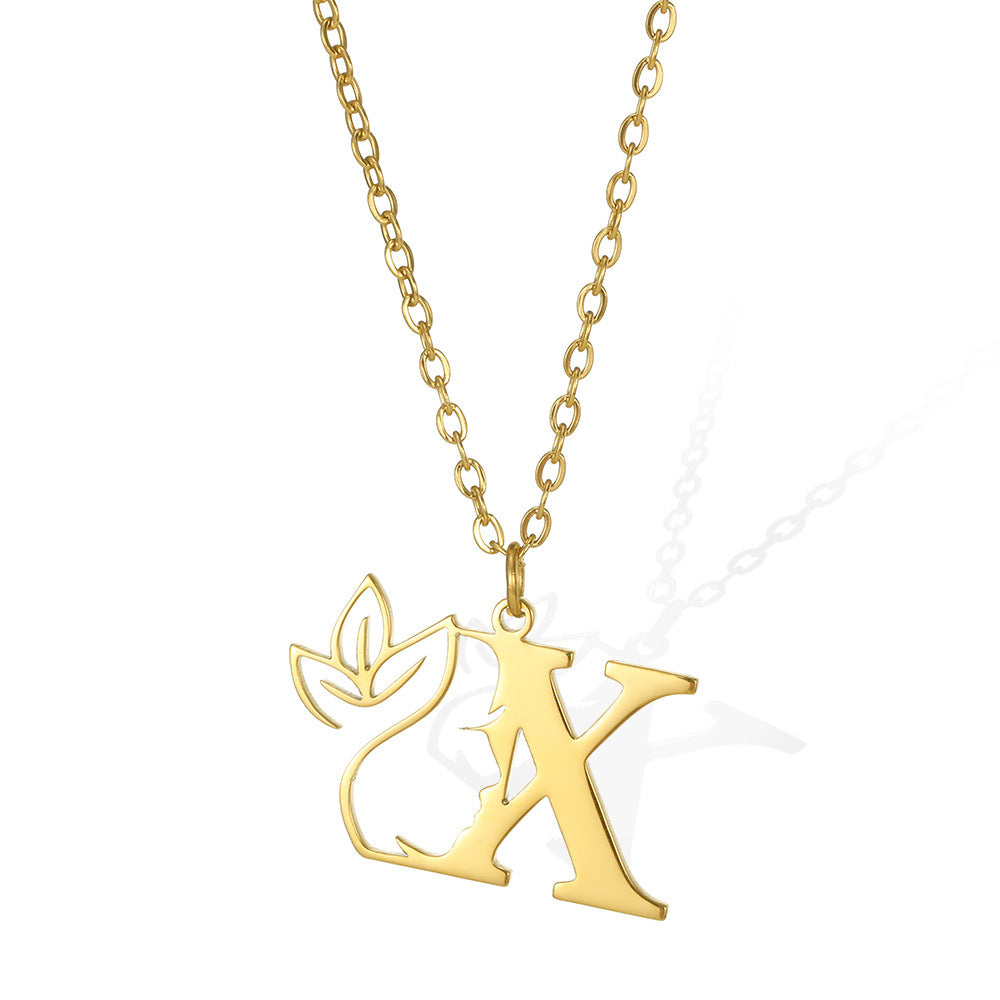 Wishes Letter Gold Stainless Steel Necklace