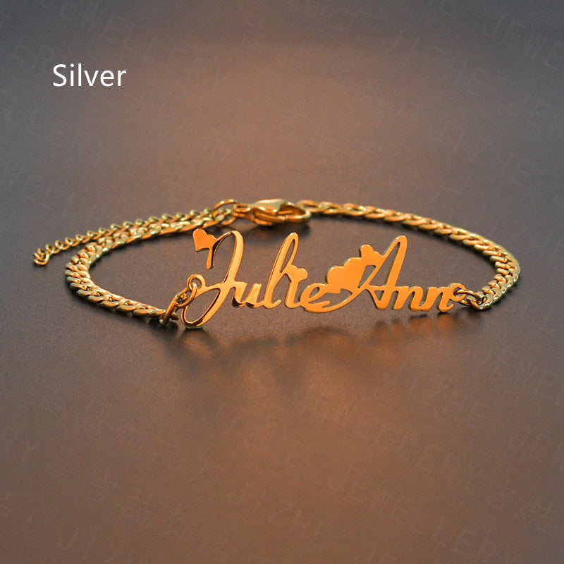 Wishes Personalized Custom Stainless Steel Name bracelet