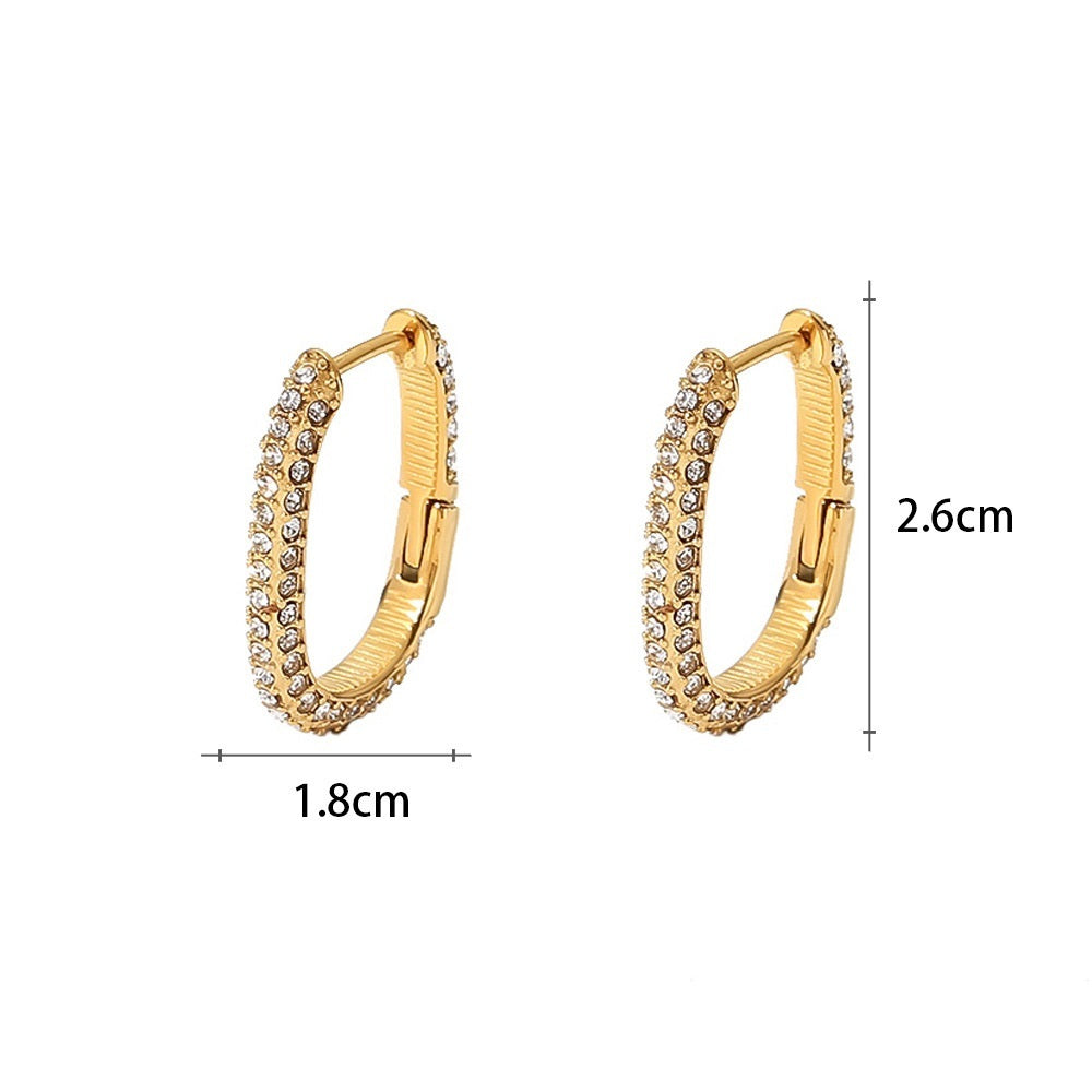 Wishes U-shaped Stainless Steel Earrings With Micro-set Zircon Earrings