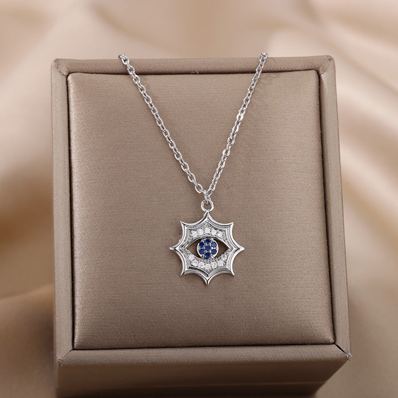 wishes18K Gold Plated Color Zircon Blue Eyes Pendant Devil's Eye Necklace