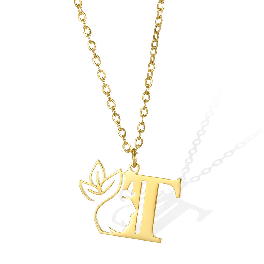 Wishes Letter Gold Stainless Steel Necklace