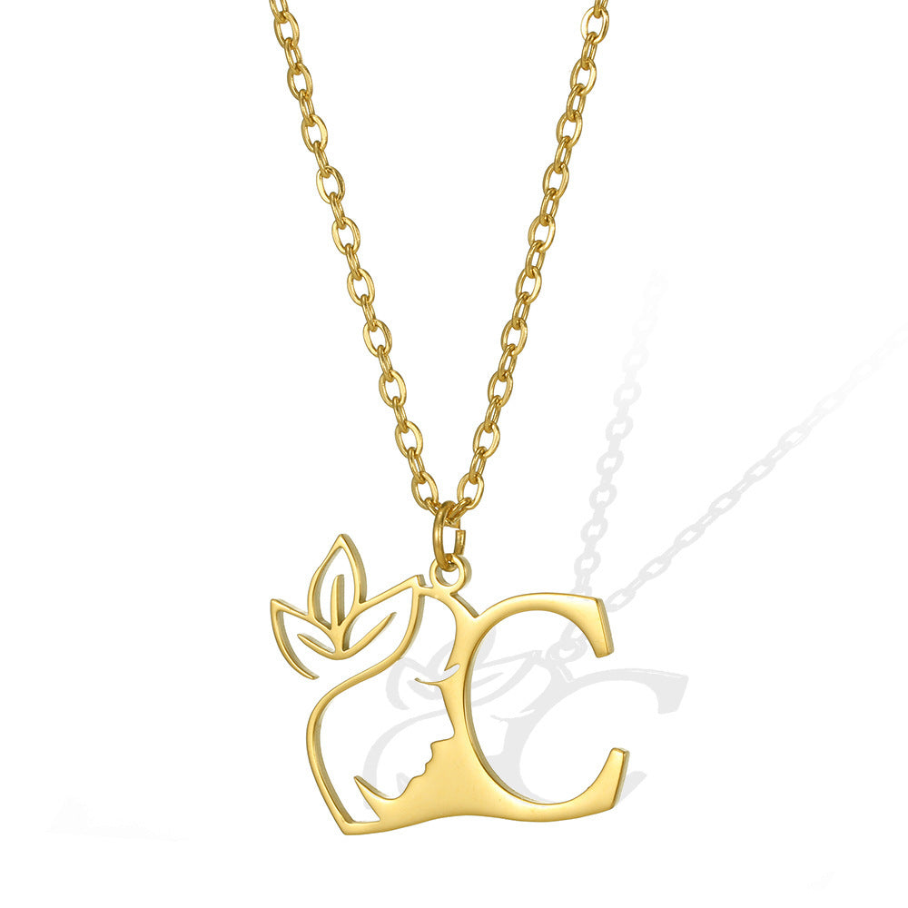 Wishes Letter Gold Stainless Steel Necklace