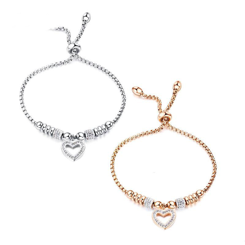 Wishes Rose Gold-plated Titanium Steel Love Heart Zircon