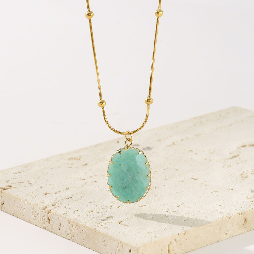 Wishes18K Gold Stainless Steel Turquoise Necklace