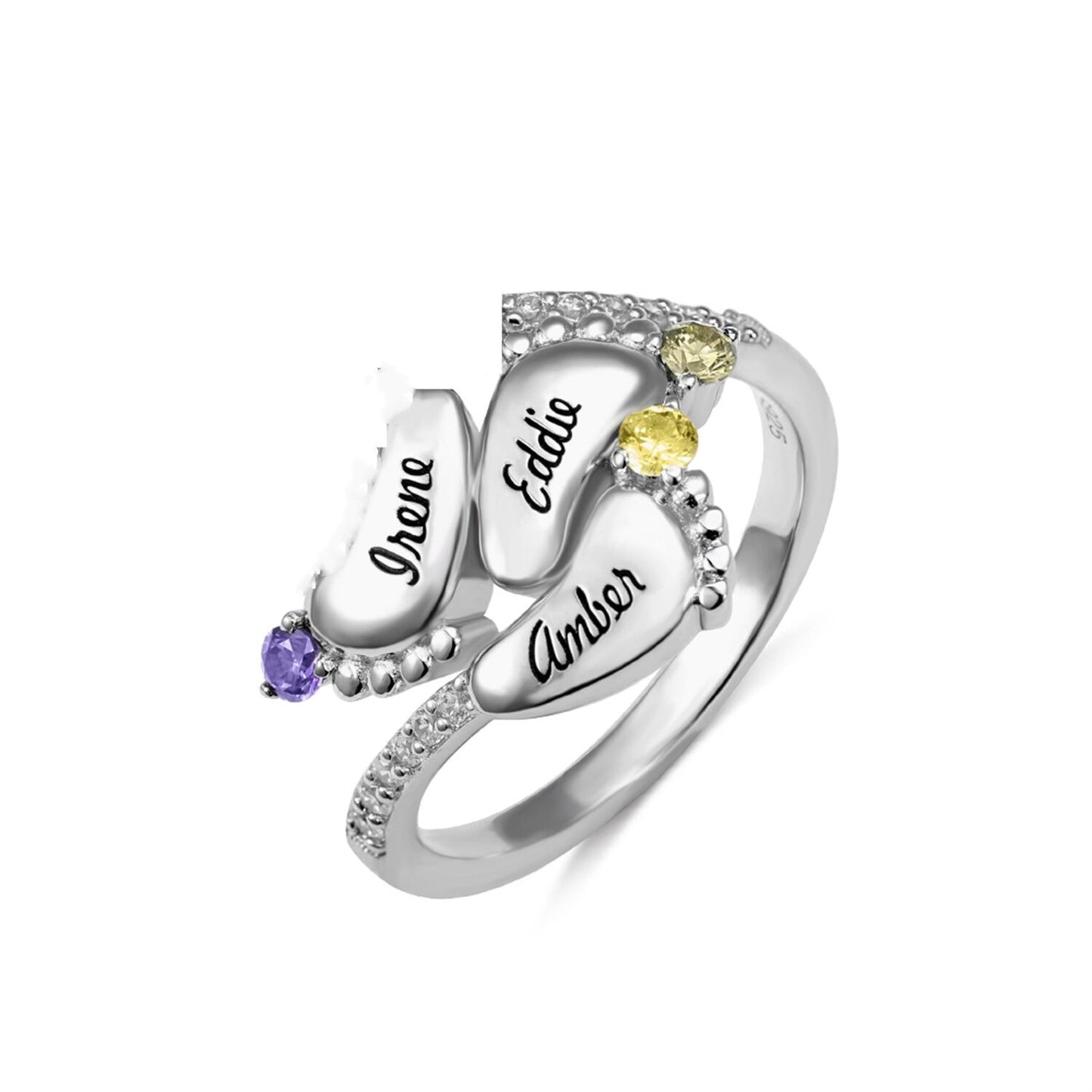 Wishes S925 Cross-Border  Diy Foot Name Ring