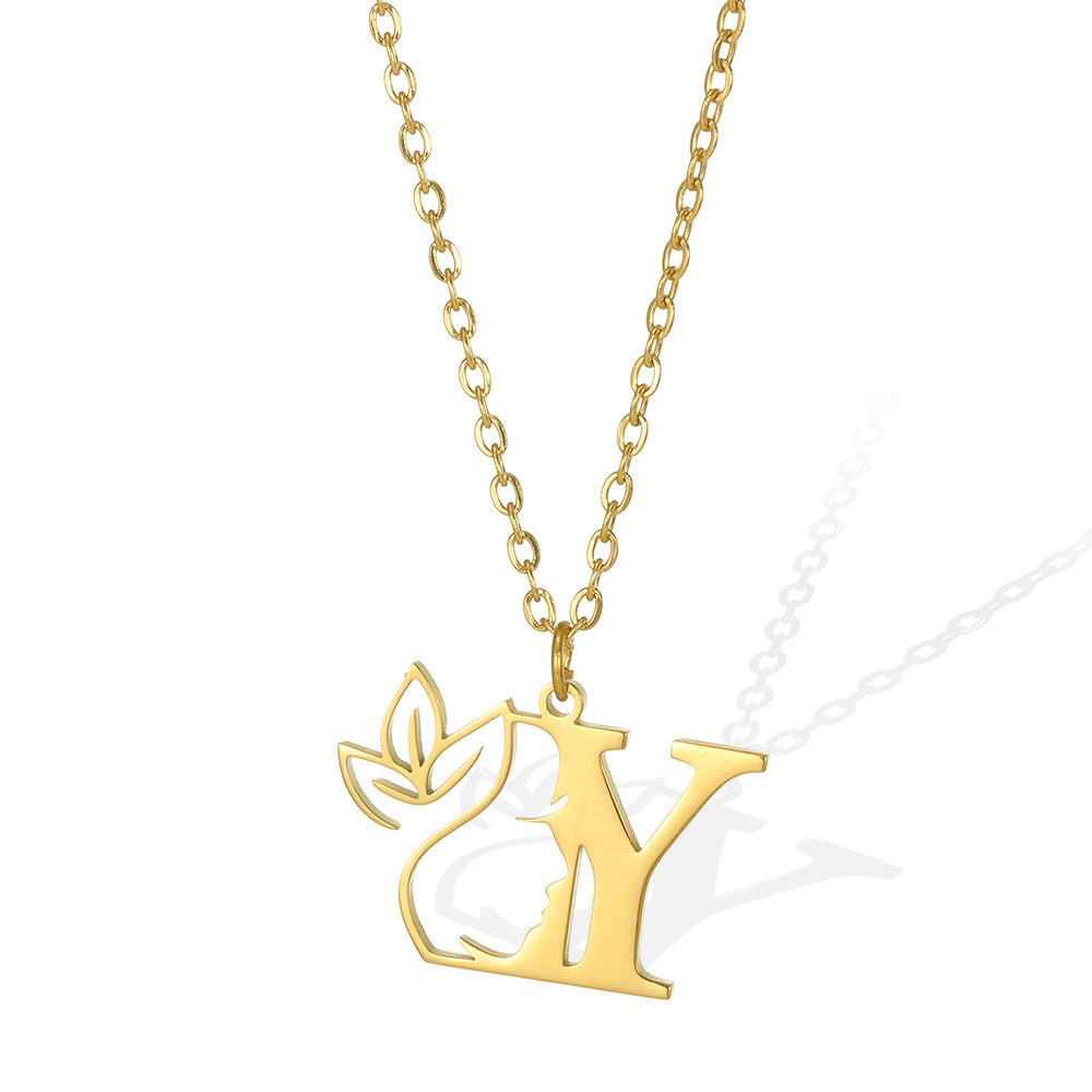 Wishes Letter Gold Stainless Steel Necklace