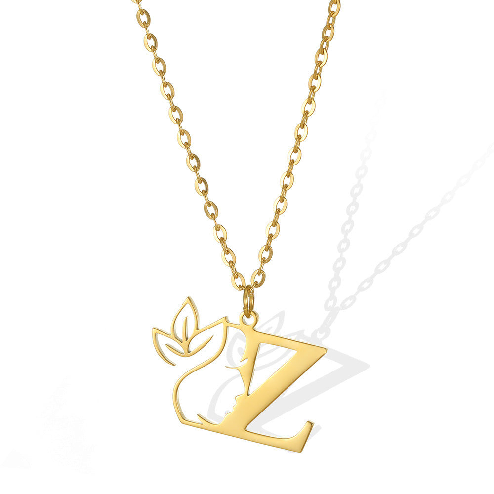 Wishes Letter Gold Stainless Steel Necklace