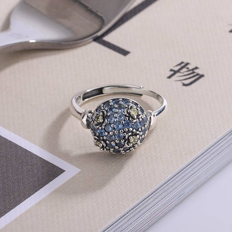 wishes S925 Sterling Silver Fashion Personality Stars Retro Ring